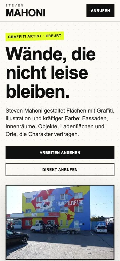 Mobile-Screenshot von Steven Mahoni